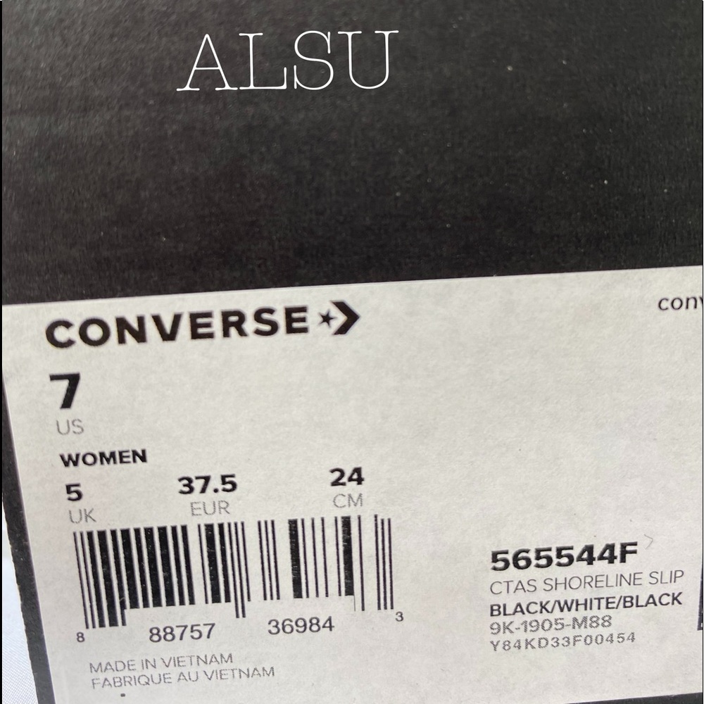BLACK FRIDAY 🔥 Converse Ctas Shoreline Slip Canvas Black/Women's Logo 565544F - Picture 8 of 8